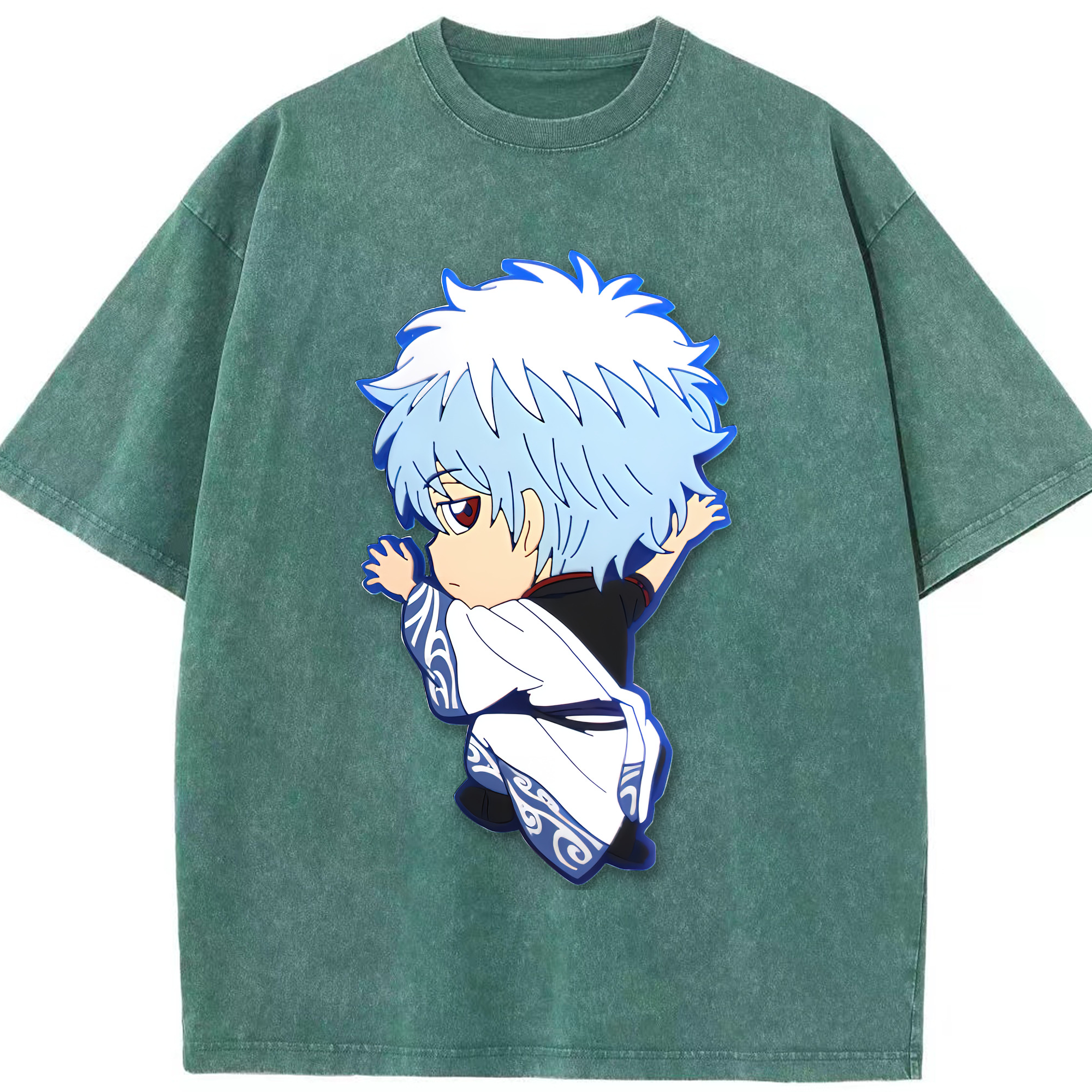 （画像用） ぎんたま 坂田銀時（さかたぎんとき） 神楽 志村新八（しむら しんぱち） GINTAMA Sakata Gintoki Kagura Shimura Shinpachi 綿100% ヴィンテージ風 半袖Tシャツ（フロントプリント）